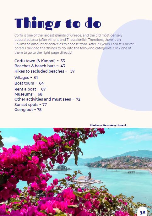 Corfu Travel Guide Things to do index